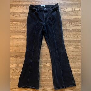 Abercrombie & Fitch High Rise Flare Jeans Black Front Seam 12/31L